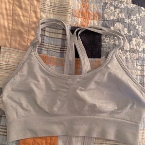 Gray sports bra